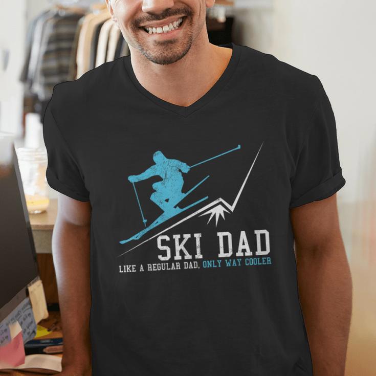 Ski Dad Winter Sports Skiing Father Men's V-Neck T-Shirt