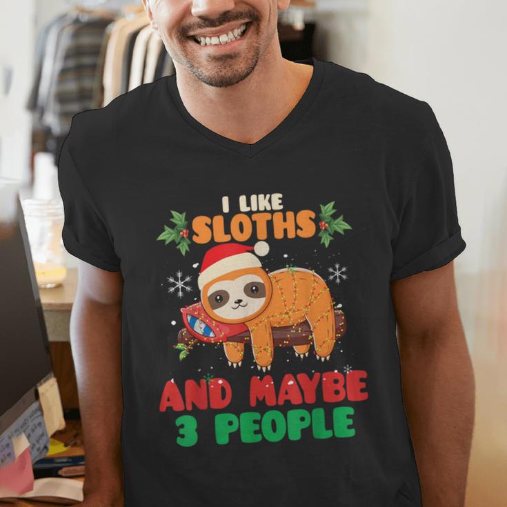 Sloth For Sloth Lover Men Women Kids Introverts Men's V-Neck T-Shirt