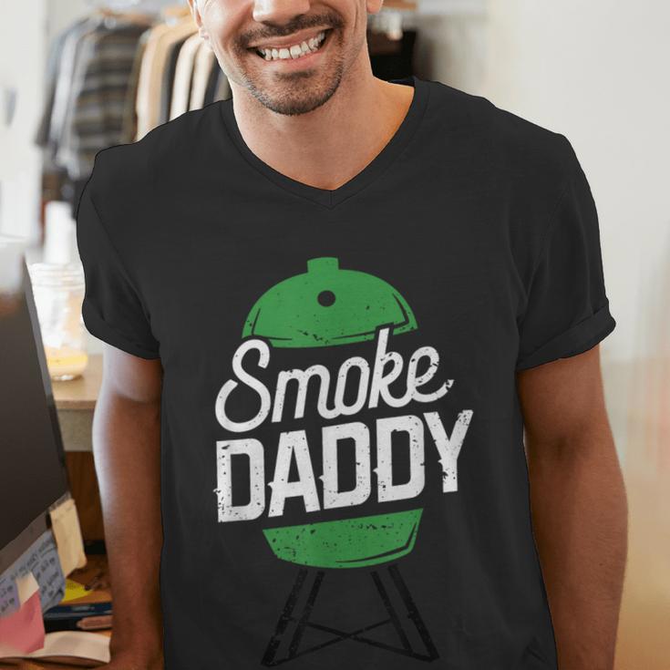 Smoke Daddy Green Egg Pitmaster Dad Tshirt BBQ Grill Men's V-Neck T-Shirt