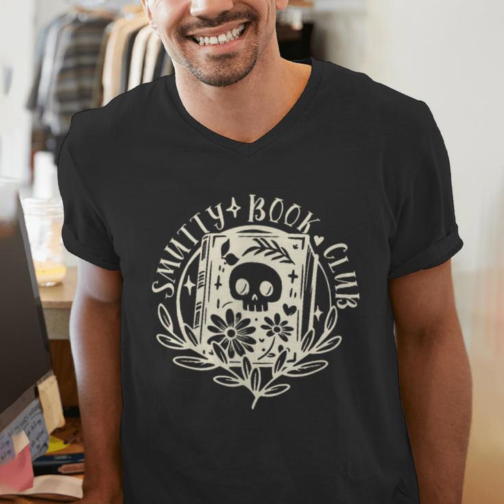 Smutty Book Club Smutty Book Lover Front And Back Spicy Book Men's V-Neck T-Shirt Smutty Book Club Smutty Book Lover Front And Back Spicy Book Men's V-Neck T-Shirt