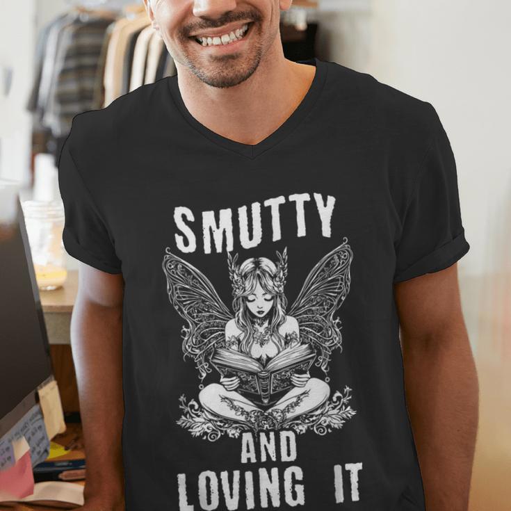 Smutty And Loving It Dark Fantasy Spicy Book Lover Men's V-Neck T-Shirt