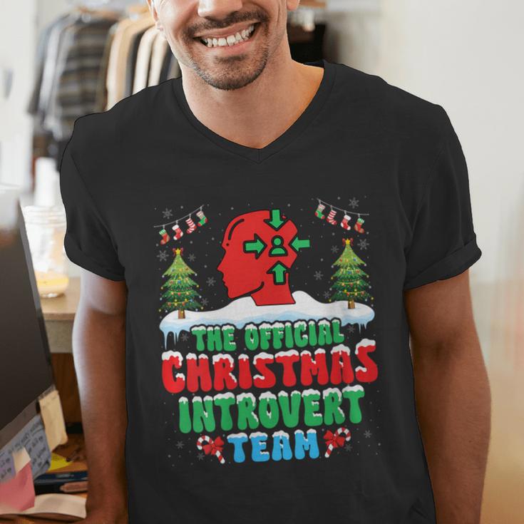 Snow Christmas Introvert Team Introverted Introvert Xmas Men's V-Neck T-Shirt Snow Christmas Introvert Team Introverted Introvert Xmas Men's V-Neck T-Shirt