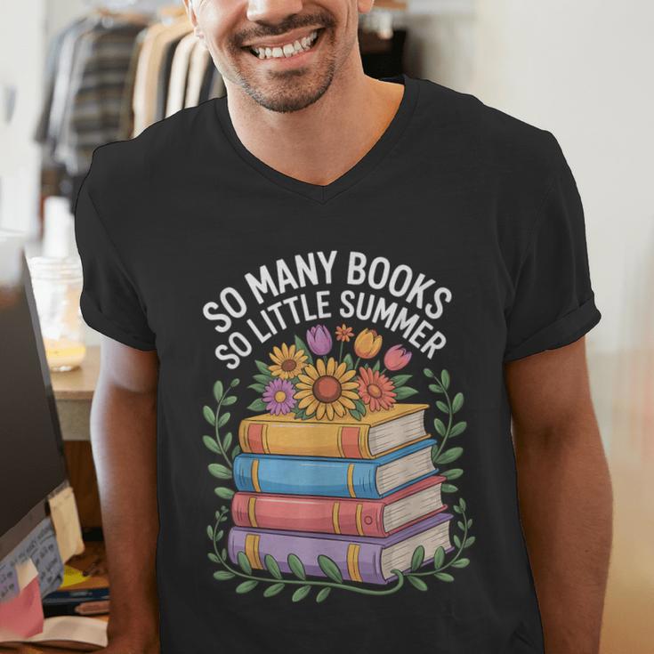 So Many Books So Little Summer Men's V-Neck T-Shirt So Many Books So Little Summer Men's V-Neck T-Shirt