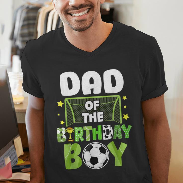 Soccer Dad Birthday Boy Party Soccer Family Matching Men's V-Neck T-Shirt