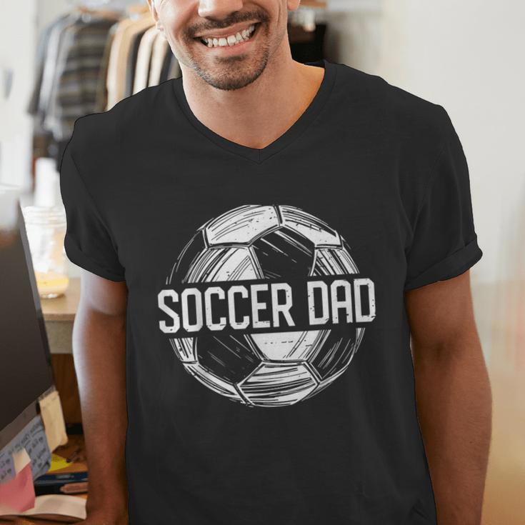 Soccer Dad Family Matching Team Player Sport Lover Papa Men's V-Neck T-Shirt Soccer Dad Family Matching Team Player Sport Lover Papa Men's V-Neck T-Shirt