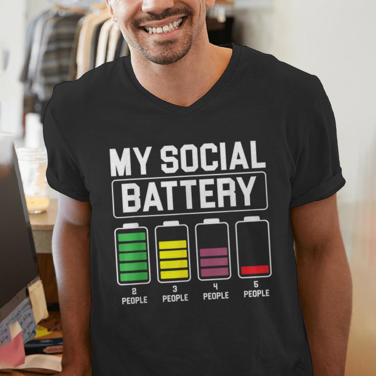 My Social Battery Introverted Low Energy Antisocial Men's V-Neck T-Shirt My Social Battery Introverted Low Energy Antisocial Men's V-Neck T-Shirt