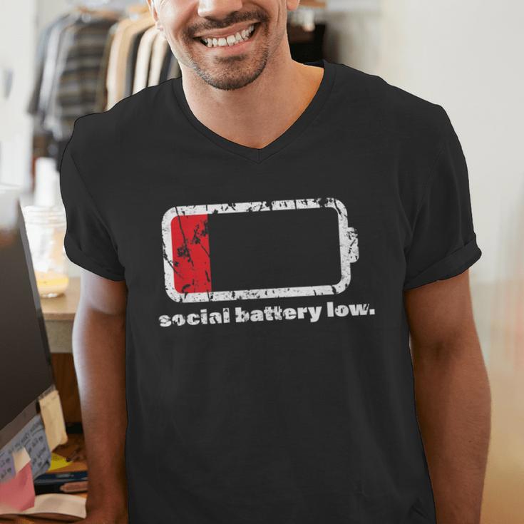 Social Battery Low Introvert Men's V-Neck T-Shirt