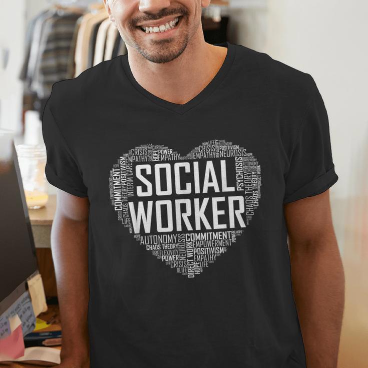 Social WorkerShirt Love Month Graduation Tshirt Men's V-Neck T-Shirt
