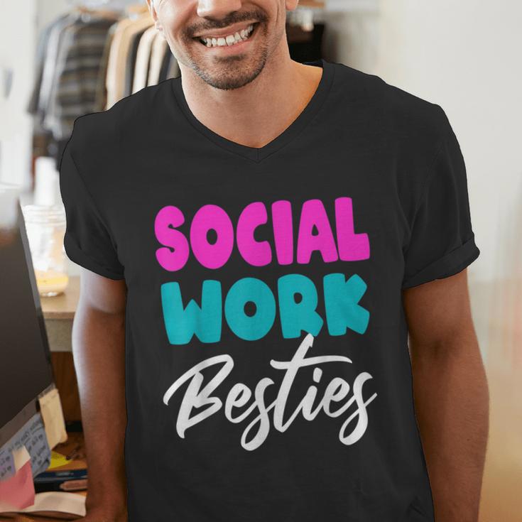 Social Worker Work Coworkers Best Friend Graduation MSW Men's V-Neck T-Shirt