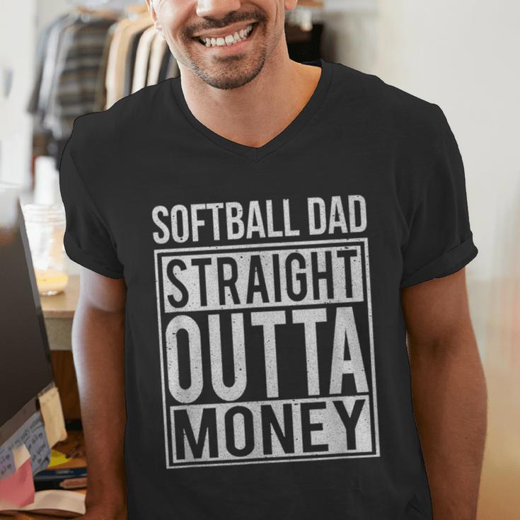 Softball Dad Straight Outta Money I Pitch T-Shirt Men's V-Neck T-Shirt