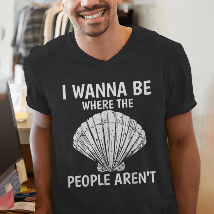 Solitude Introverts I Wanna Be Where The People Aren't Men's V-Neck T-Shirt Solitude Introverts I Wanna Be Where The People Aren't Men's V-Neck T-Shirt
