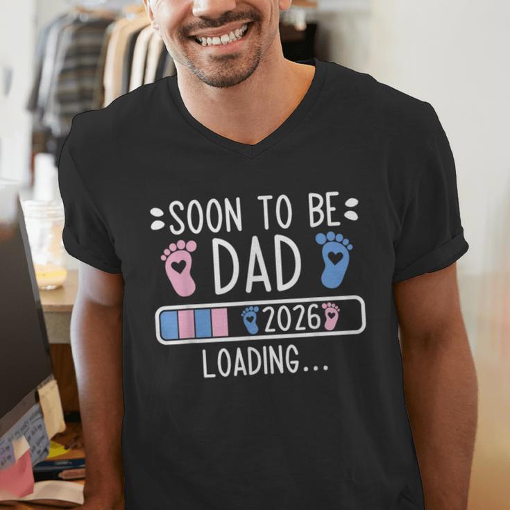 Soon To Be Dad 2026 Loading Pregnancy Announcement 2026 Men's V-Neck T-Shirt Soon To Be Dad 2026 Loading Pregnancy Announcement 2026 Men's V-Neck T-Shirt