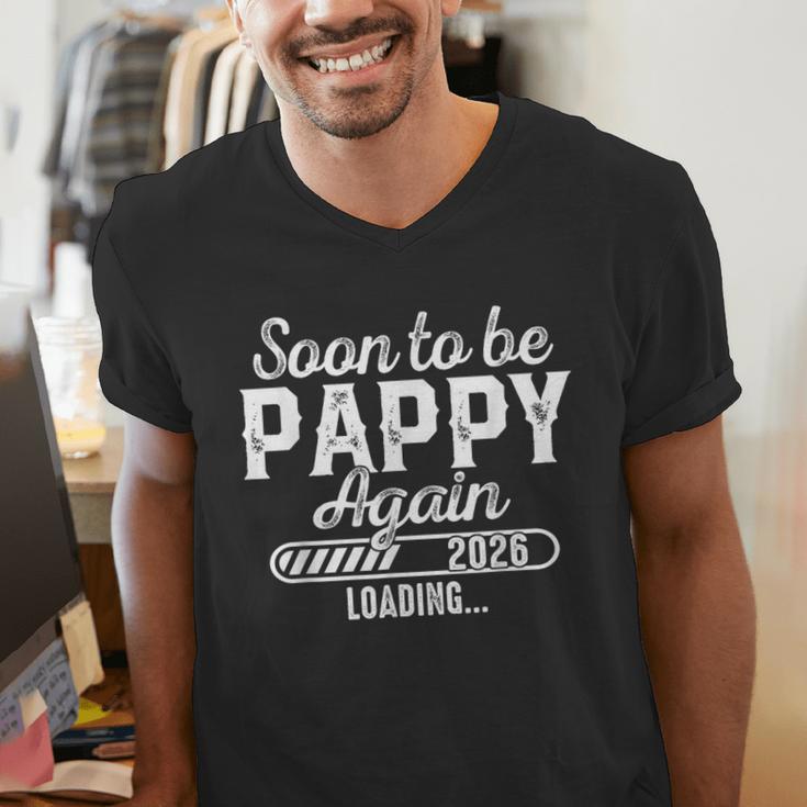 Soon To Be Pappy Again Est 2026 Future New Dad Men's V-Neck T-Shirt Soon To Be Pappy Again Est 2026 Future New Dad Men's V-Neck T-Shirt