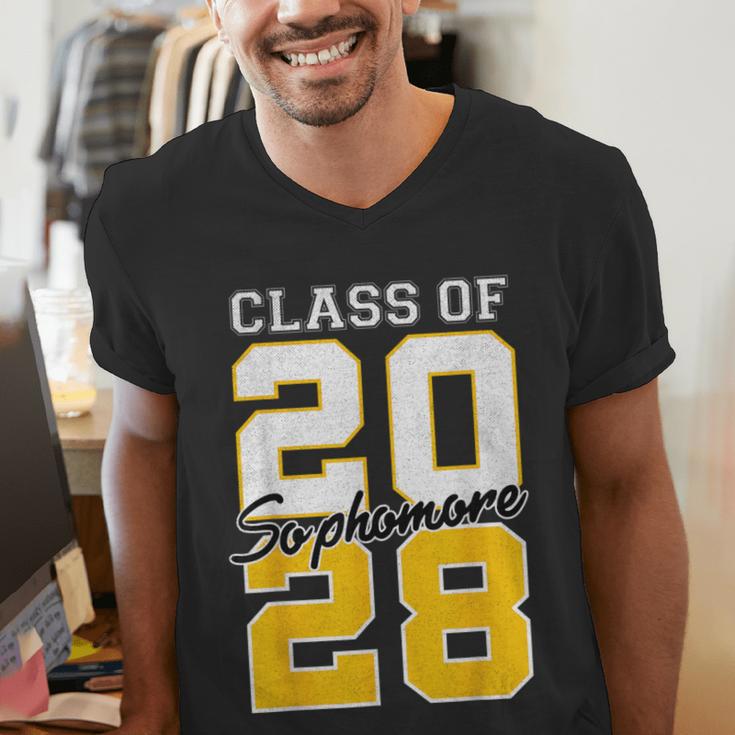 Sophomore 2028 Class Of 2028 Graduation 2028 10th Grade Men's V-Neck T-Shirt Sophomore 2028 Class Of 2028 Graduation 2028 10th Grade Men's V-Neck T-Shirt