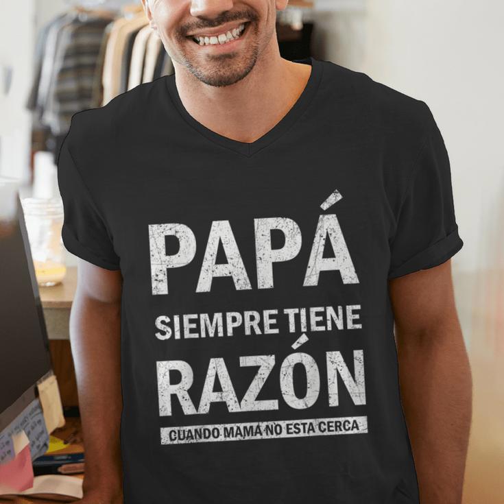 Spanish Dad Is Always Right When Mom's Not Around Dad Men's V-Neck T-Shirt