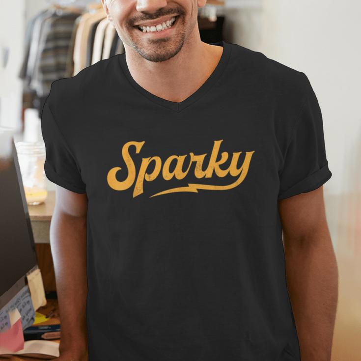 Sparky Electrician Lineman Dad Retro Vintage Novelty Men's V-Neck T-Shirt
