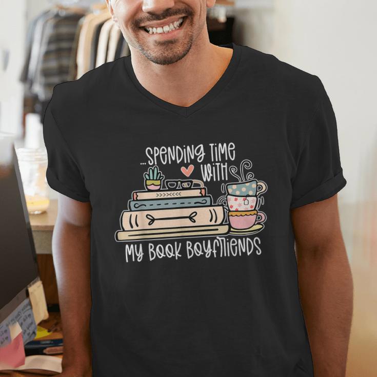 Spending Time With My Book Boyfriends Apparel Men's V-Neck T-Shirt