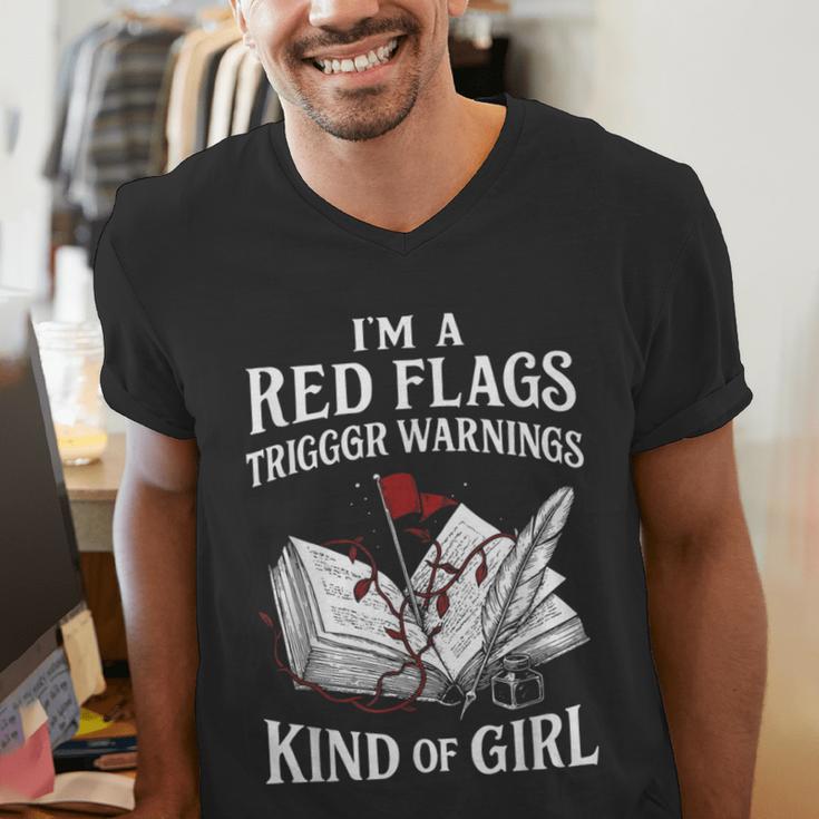 Spicy Book Reader Morally Gray Dark Romance Bookish Men's V-Neck T-Shirt
