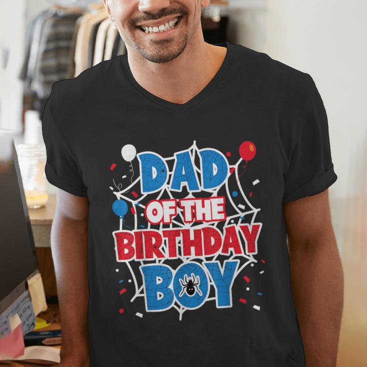 Spider Web Dad Of The Birthday Boy Men's V-Neck T-Shirt