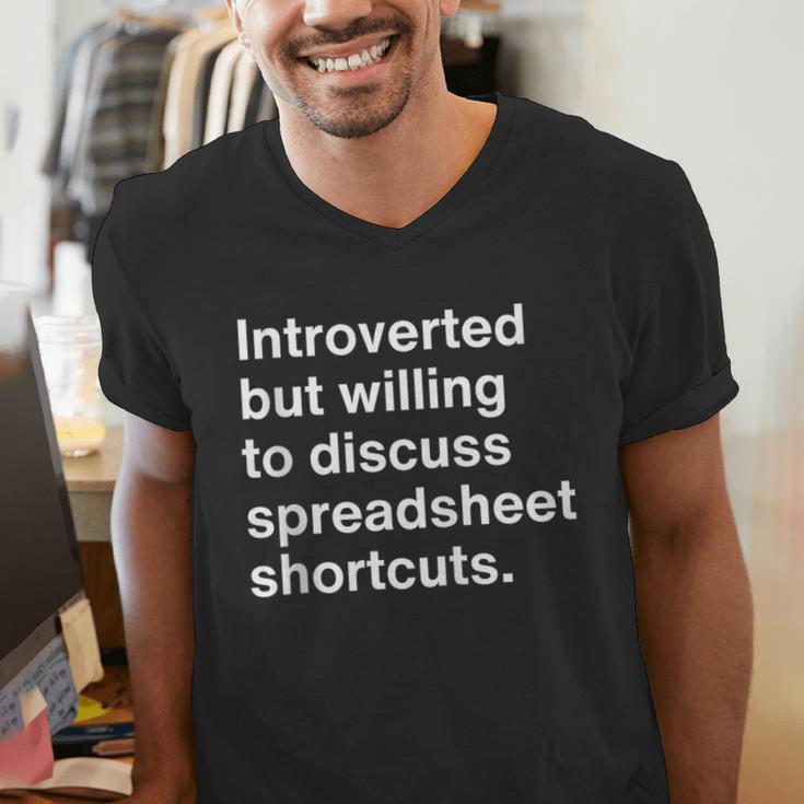 Spreadsheet Nerd Introverted Accountant Men's V-Neck T-Shirt