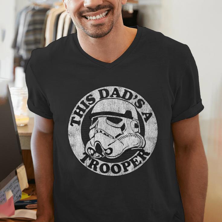 Star Wars Father's Day Stormtrooper This Dad Is A Trooper Circle Men's V-Neck T-Shirt