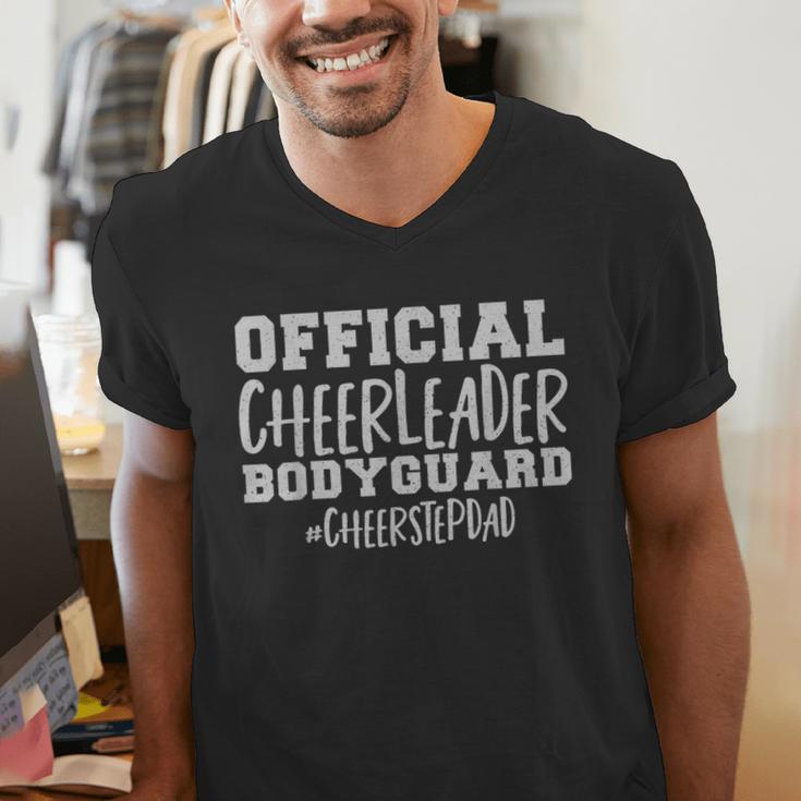 Stepdad Official Cheerleader Bodyguard Cheer Step Dad Men's V-Neck T-Shirt