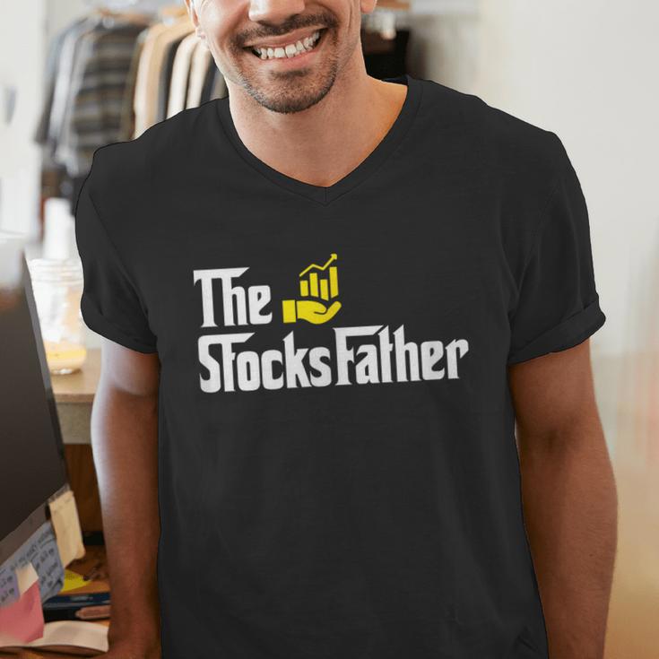 The Stocks Father Trader Dad Men's V-Neck T-Shirt The Stocks Father Trader Dad Men's V-Neck T-Shirt