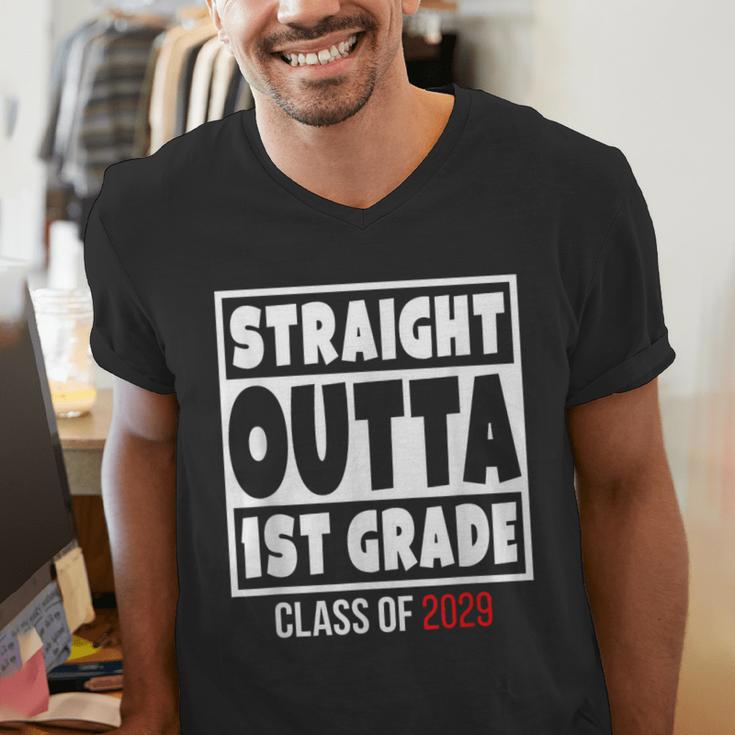 Straight Outta 1st Grade Class Of 2029 Shirt Graduation Men's V-Neck T-Shirt