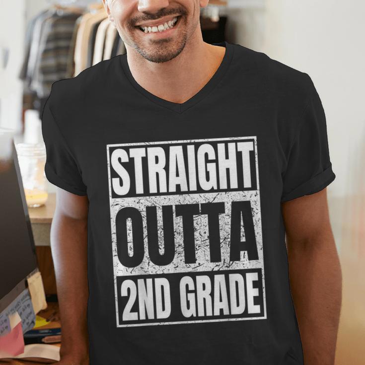 Straight Outta 2nd Grade Graduation Class 2025 Second Grade Men's V-Neck T-Shirt