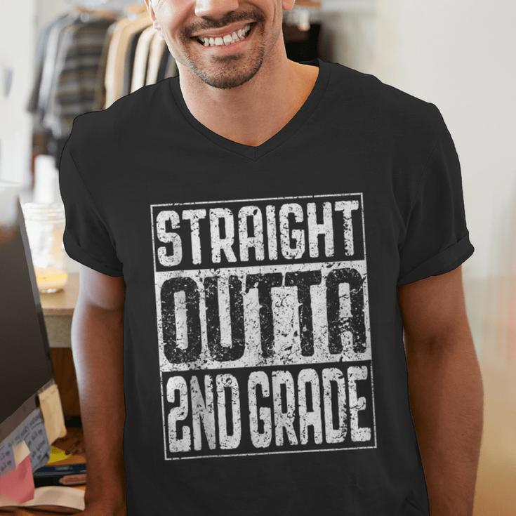 Straight Outta 2nd Grade Shirt Second Grade Graduation Men's V-Neck T-Shirt