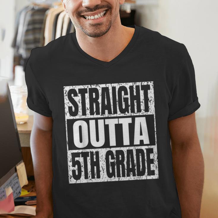 Straight Outta 5th Grade Graduation Motivational Men's V-Neck T-Shirt