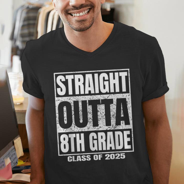 Straight Outta 8th Grade Graduation 2025 Eighth Grade Men's V-Neck T-Shirt