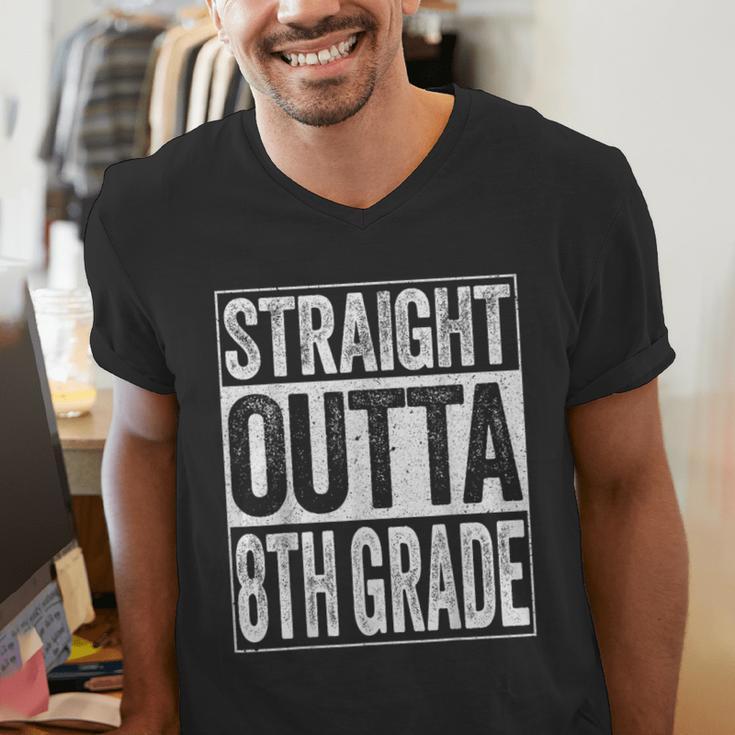 Straight Outta 8th Grade Shirt Eighth Grade Graduation Men's V-Neck T-Shirt