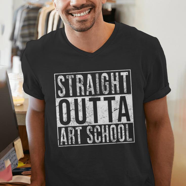 Straight Outta Art School Graduation Shirt Men's V-Neck T-Shirt