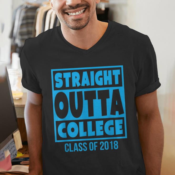 Straight Outta College Class Of 2018 Graduation Shirt Men's V-Neck T-Shirt