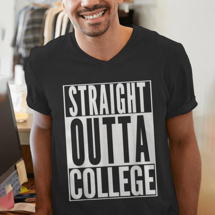 STRAIGHT OUTTA COLLEGE Graduation 2019 Her Him Women Men's V-Neck T-Shirt
