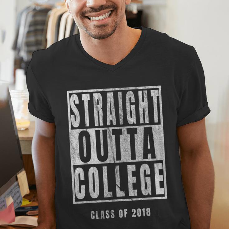 Straight Outta College s Graduation Men's V-Neck T-Shirt