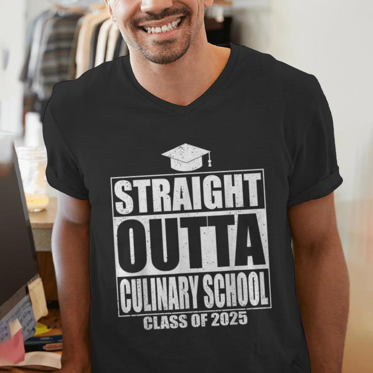 Straight Outta Culinary School Graduation Idea Class Of 2025 Men's V-Neck T-Shirt