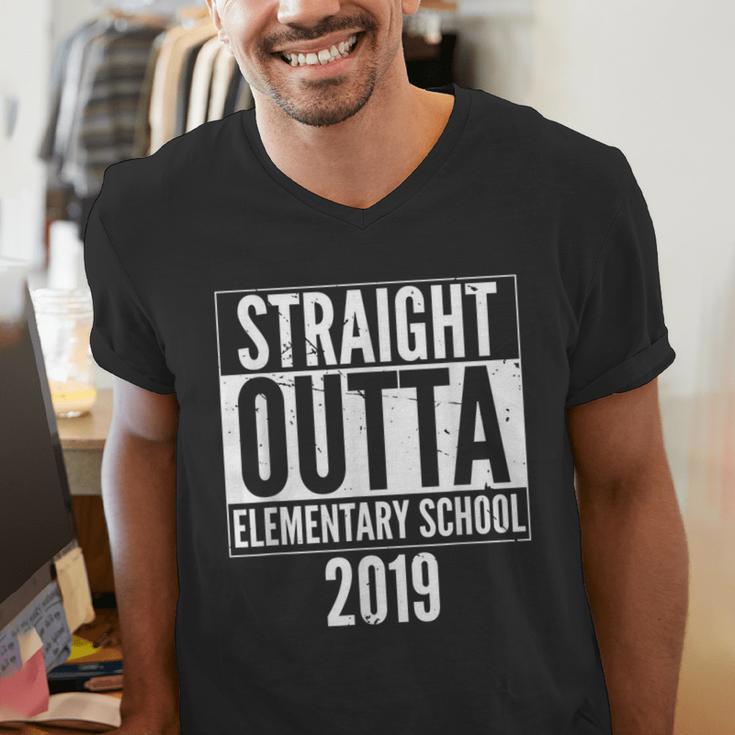 Straight Outta Elementary School 2019 Graduation Fun Men's V-Neck T-Shirt