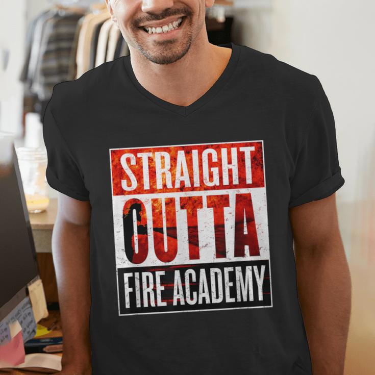 Straight Outta Fire AcademyShirt Firefighter Graduation Men's V-Neck T-Shirt