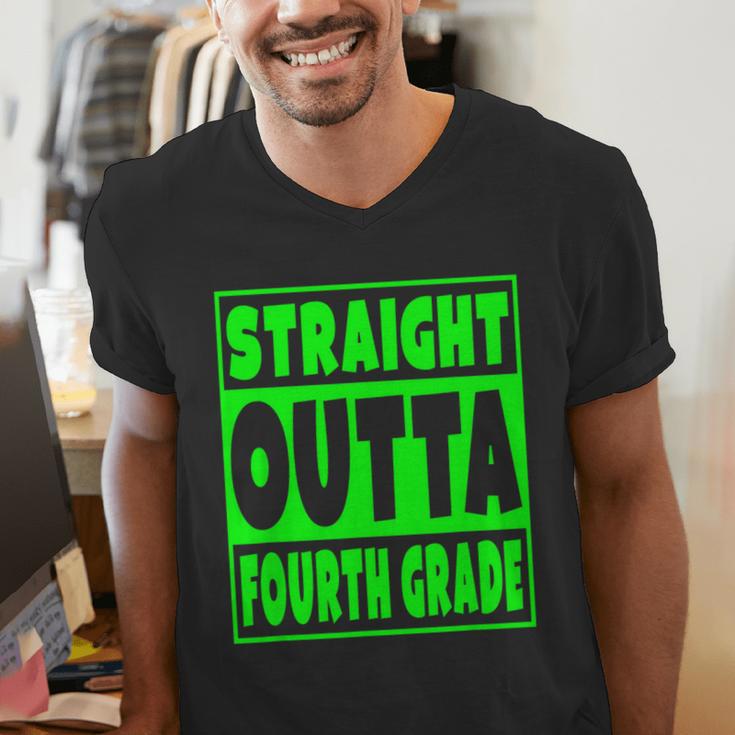 Straight Outta Fourth Grade Graduation Class Men's V-Neck T-Shirt