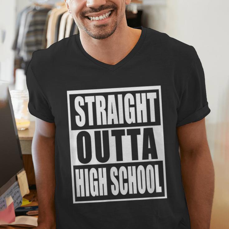 Straight Outta High School Graduation Apparel For Seniors Men's V-Neck T-Shirt