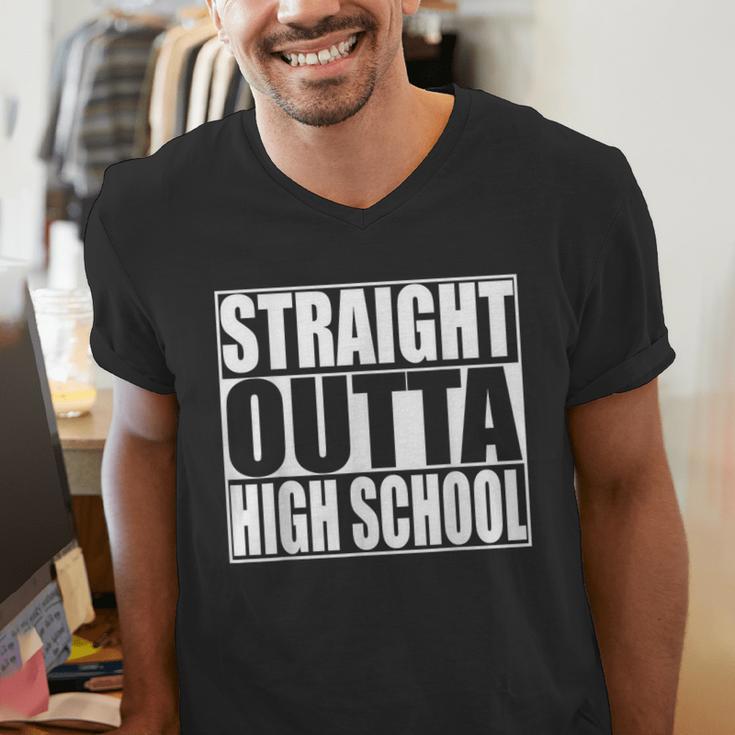 Straight Outta High School Graduation T-Shirt Men's V-Neck T-Shirt