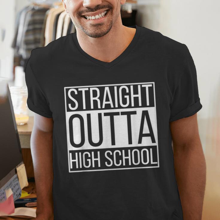 Straight Outta High School Senior Graduation Men's V-Neck T-Shirt