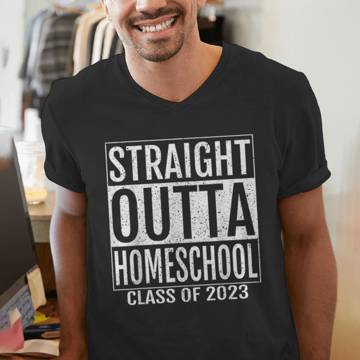 Straight Outta Homeschool Graduation Tee 2023 Men's V-Neck T-Shirt