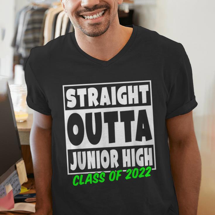 Straight Outta Junior High School Class Of 2022 Graduation Men's V-Neck T-Shirt