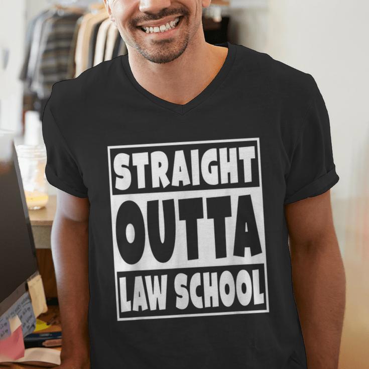 Straight Outta Law School Future Lawyer Graduation Men's V-Neck T-Shirt
