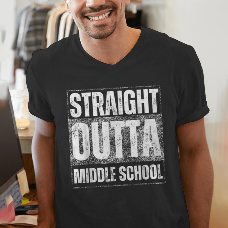 Straight Outta Middle School Class Of 2024 Graduation Men's V-Neck T-Shirt