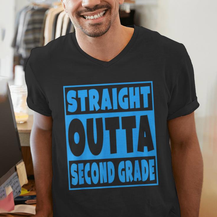 Straight Outta Second Grade Graduation Class Men's V-Neck T-Shirt