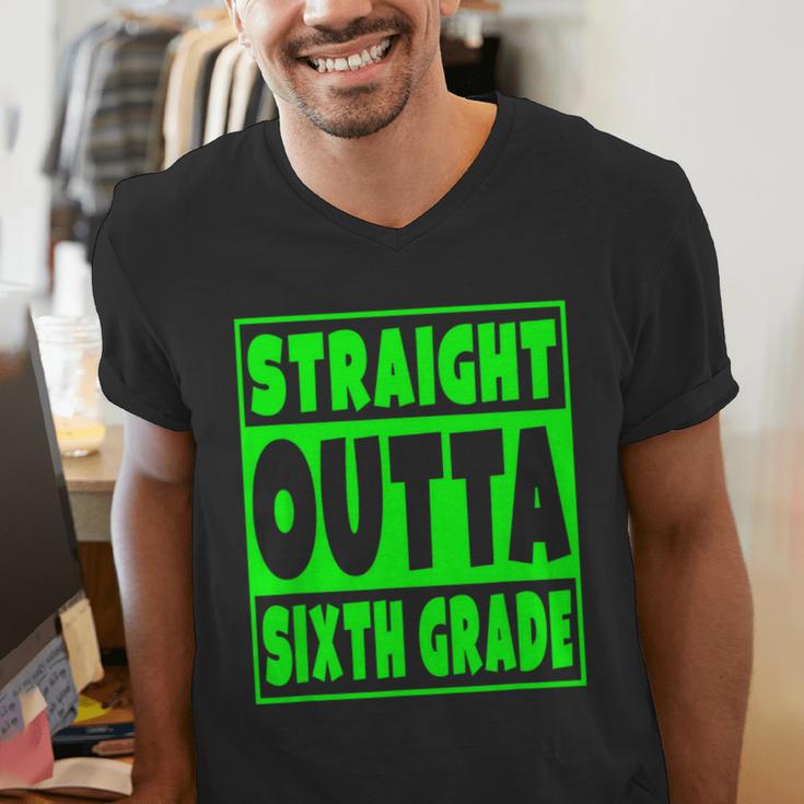 Straight Outta Sixth Grade Graduation Class Men's V-Neck T-Shirt